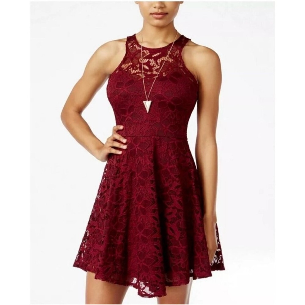 Juniors Material Girl Lace Skater Dress